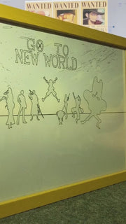 Go to New World illuminated artwork — light off to light on demonstration