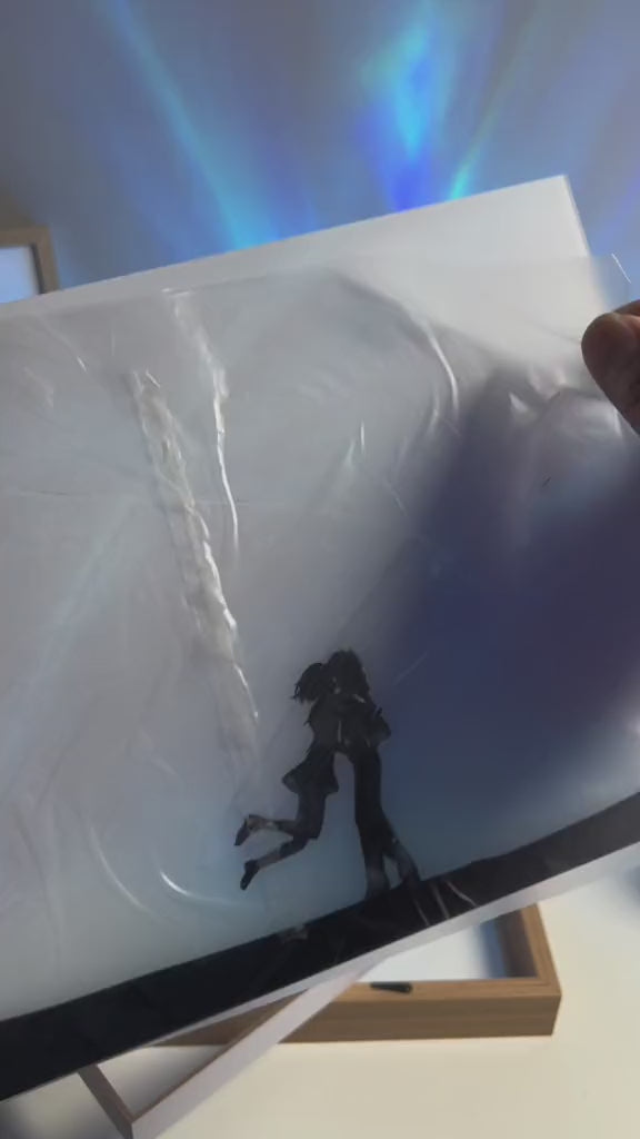 Starlit Embrace illuminated art — original demonstration video showing the silhouette-to-starry-sky transformation