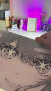 Ai Hoshino Starlit Eyes illuminated art — light-off to light-on product demonstration